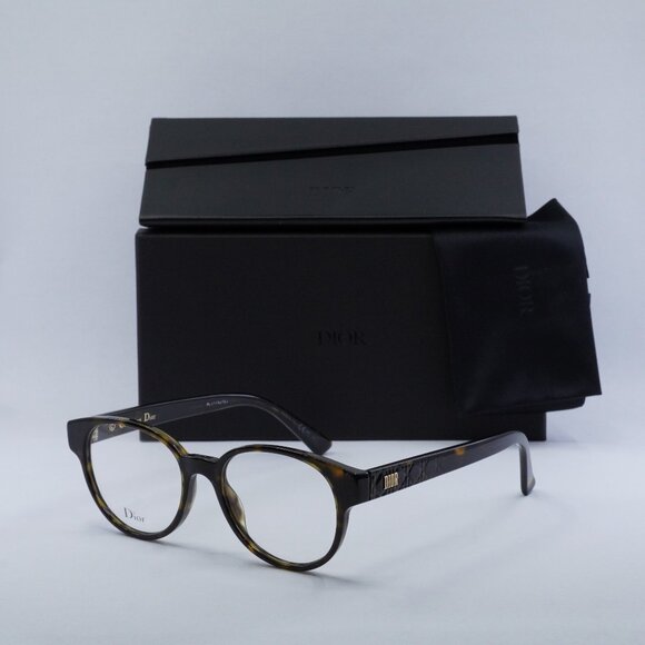 Dior LADYDIORO1 0086 00 Round Eyeglasses 49mm - Dark Havana - Picture 1 of 9